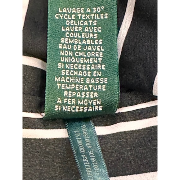 Lauren Ralph Lauren Black White Striped Long Sleeve Shirt Dress Size 6 Collared - Picture 10 of 16